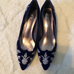 Dancing shoes royal blue velvet